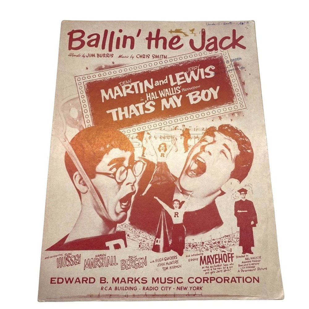 Piano Sheet Music Ballin' the Jack from That's My Boy 1941 Dean Martin